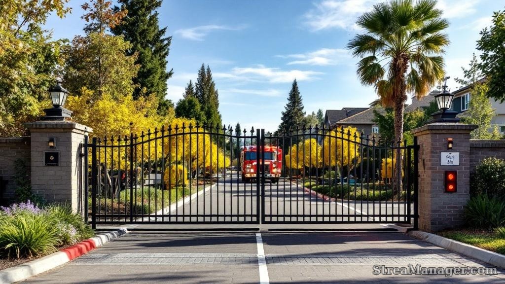 Emergency Vehicle Gate - professional fence installation