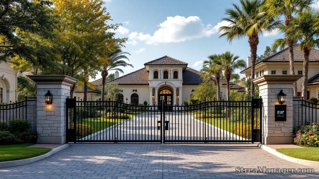 Gated Community Entrance - professional fence installation