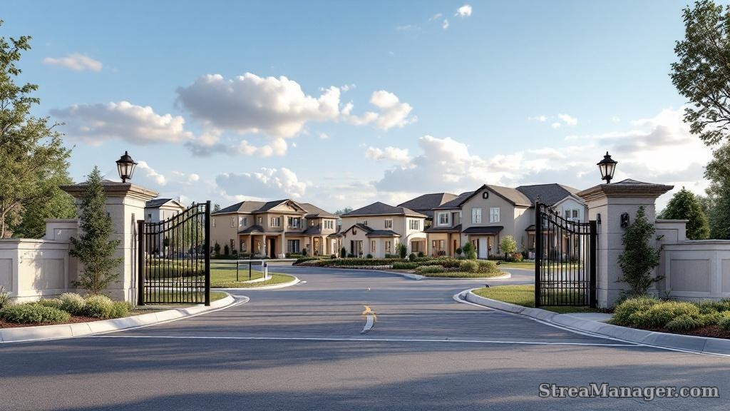Gated Subdivision Entrance - professional fence installation