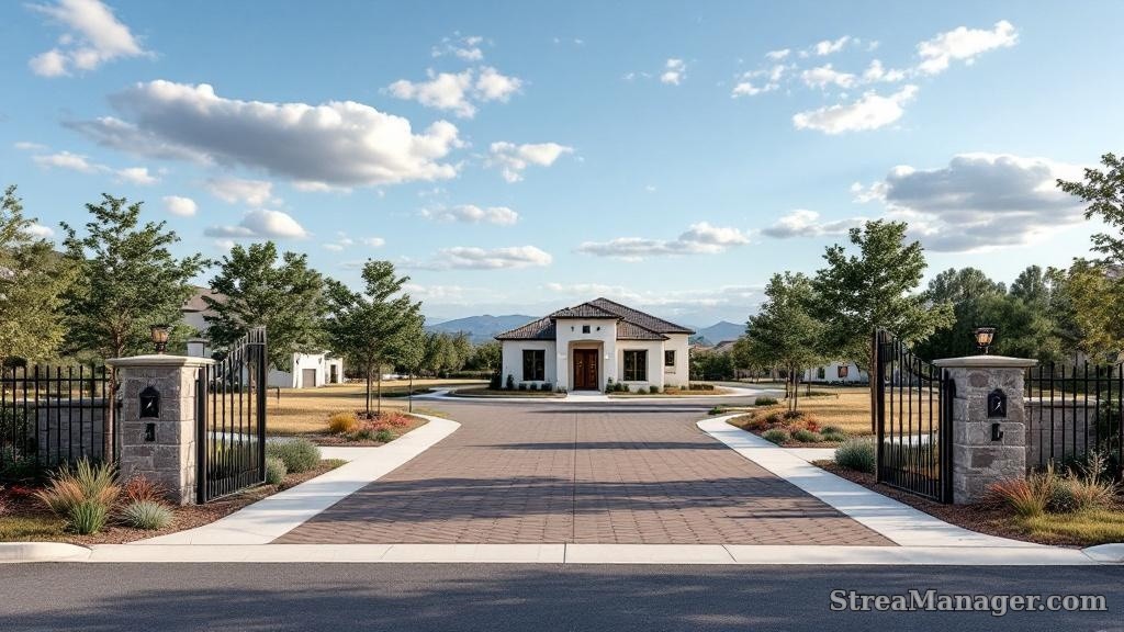 Gated Subdivision Entrance - professional fence installation