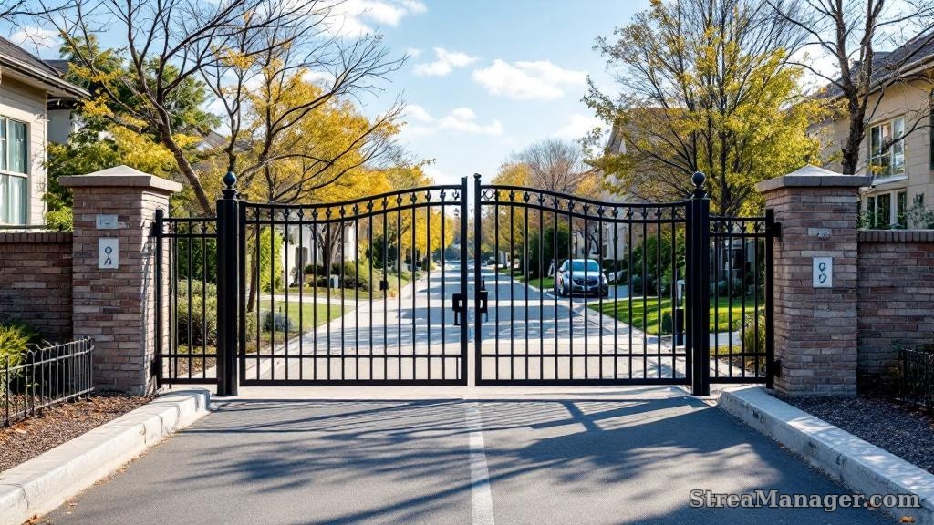 Pedestrian Gate Community - professional fence installation