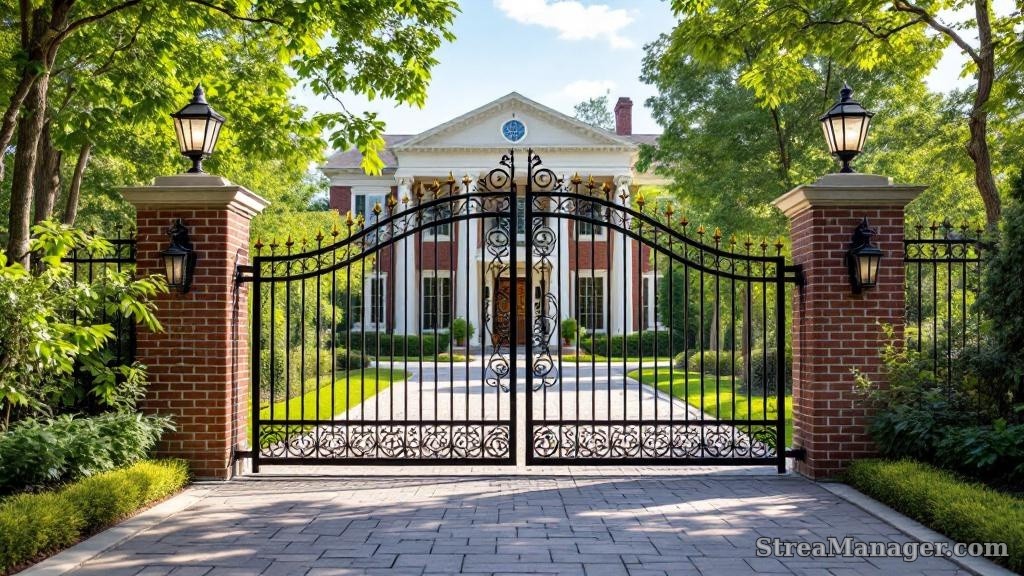 Bronze Driveway Gate Estate - professional fence installation