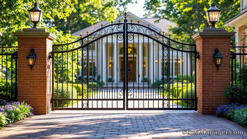 Bronze Driveway Gate Estate - professional fence installation
