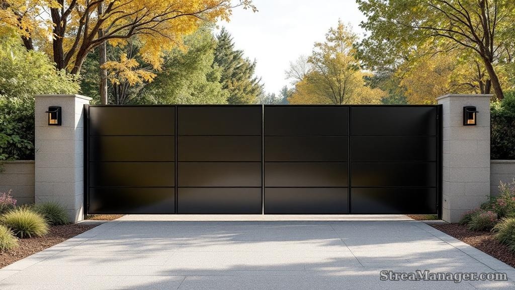 Cantilever Driveway Gate - professional fence installation