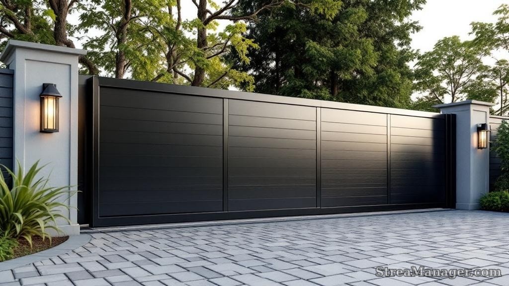 Cantilever Driveway Gate - professional fence installation