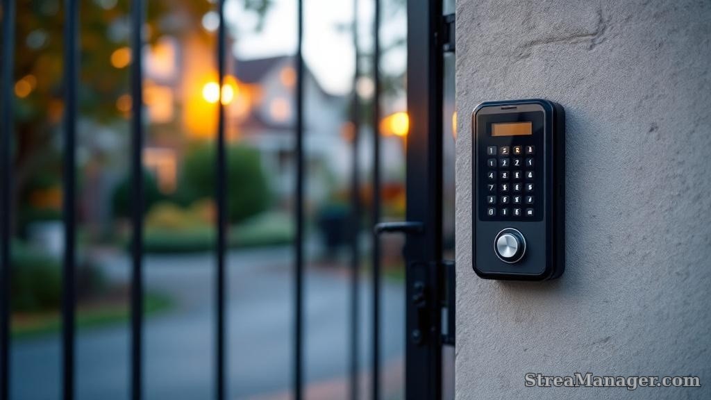Driveway Gate with Keypad - professional fence installation