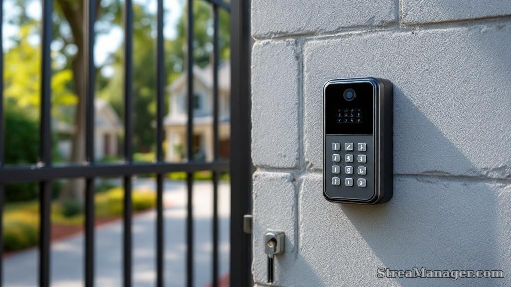Driveway Gate with Keypad - professional fence installation