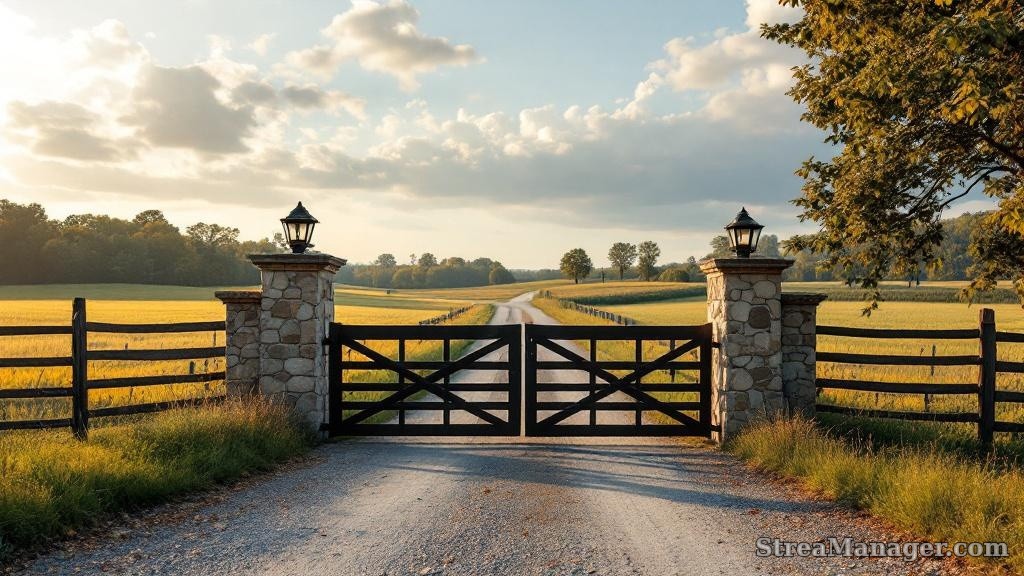 Farm Style Driveway Gate - professional fence installation
