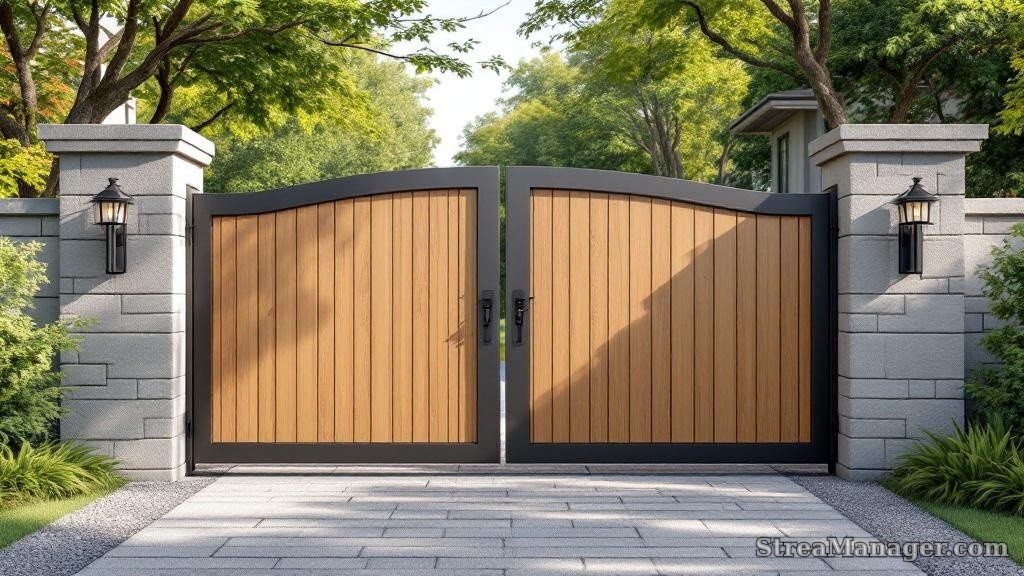 Simple Driveway Gate Residential - professional fence installation