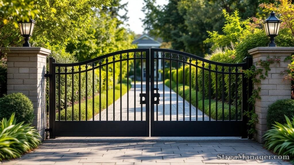Simple Driveway Gate Residential - professional fence installation