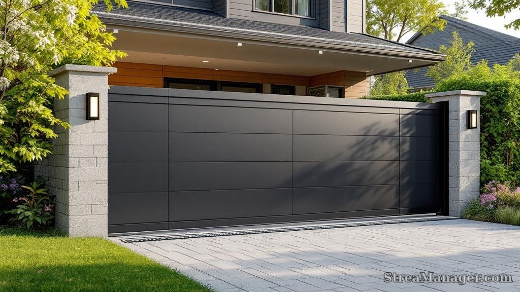 Sliding Driveway Gate Aluminum - professional fence installation