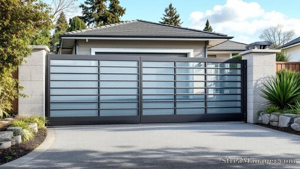 Sliding Driveway Gate Aluminum - professional fence installation