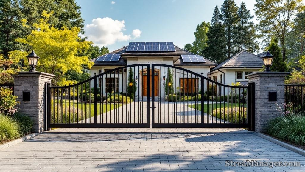 Solar Powered Driveway Gate - professional fence installation
