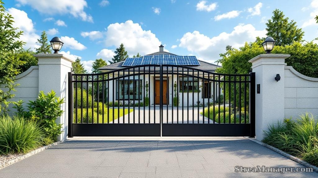 Solar Powered Driveway Gate - professional fence installation