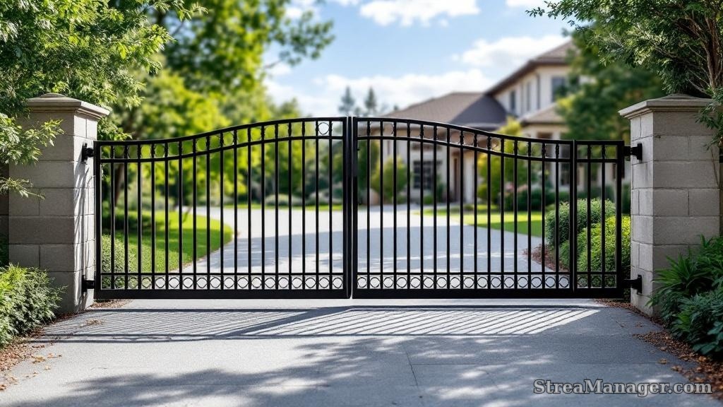 Steel Driveway Gate Automatic - professional fence installation