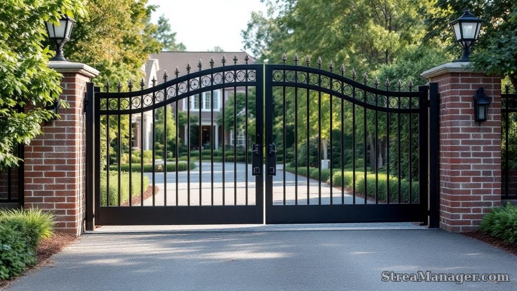 Steel Driveway Gate Automatic - professional fence installation