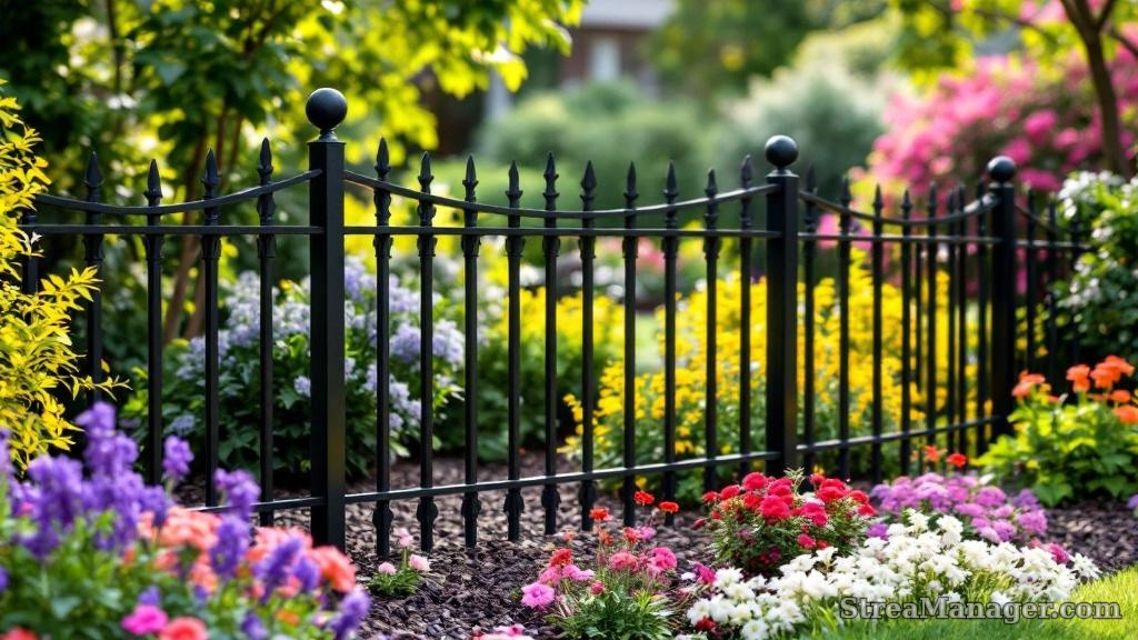 Iron Fence Garden Perimeter - professional fence installation