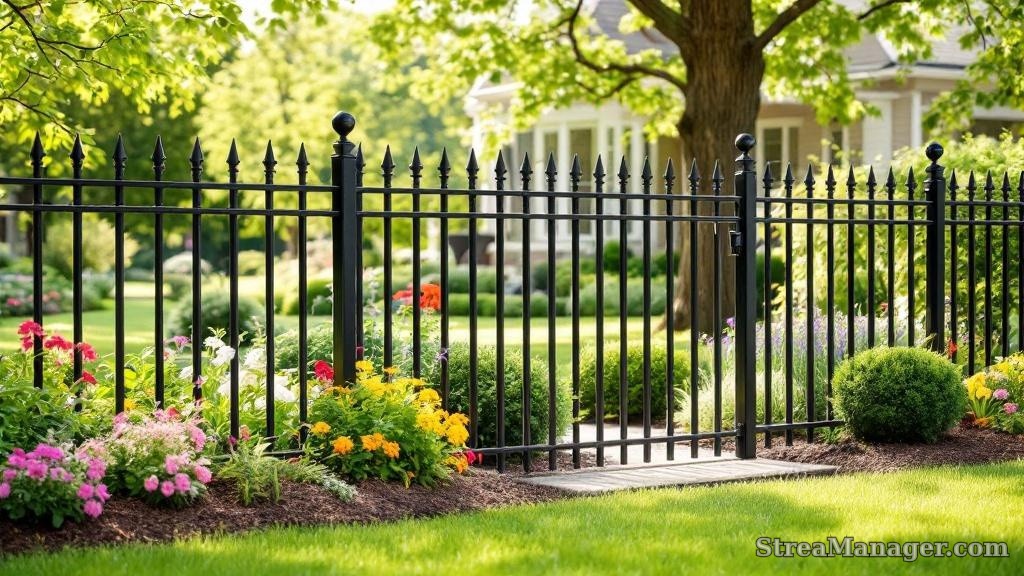 Iron Fence Garden Perimeter - professional fence installation