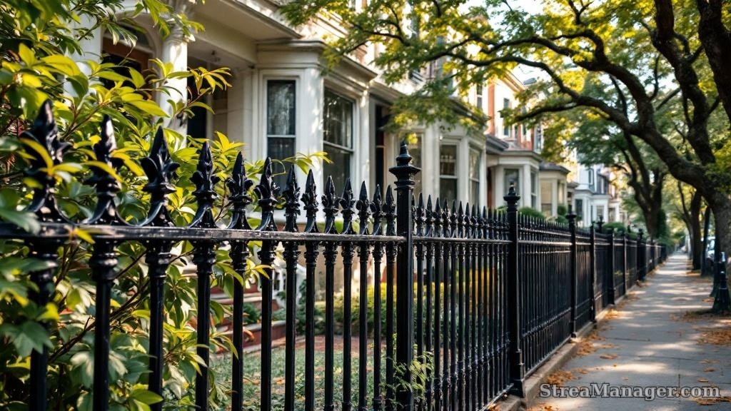 Iron Fence Historic Neighborhood - professional fence installation