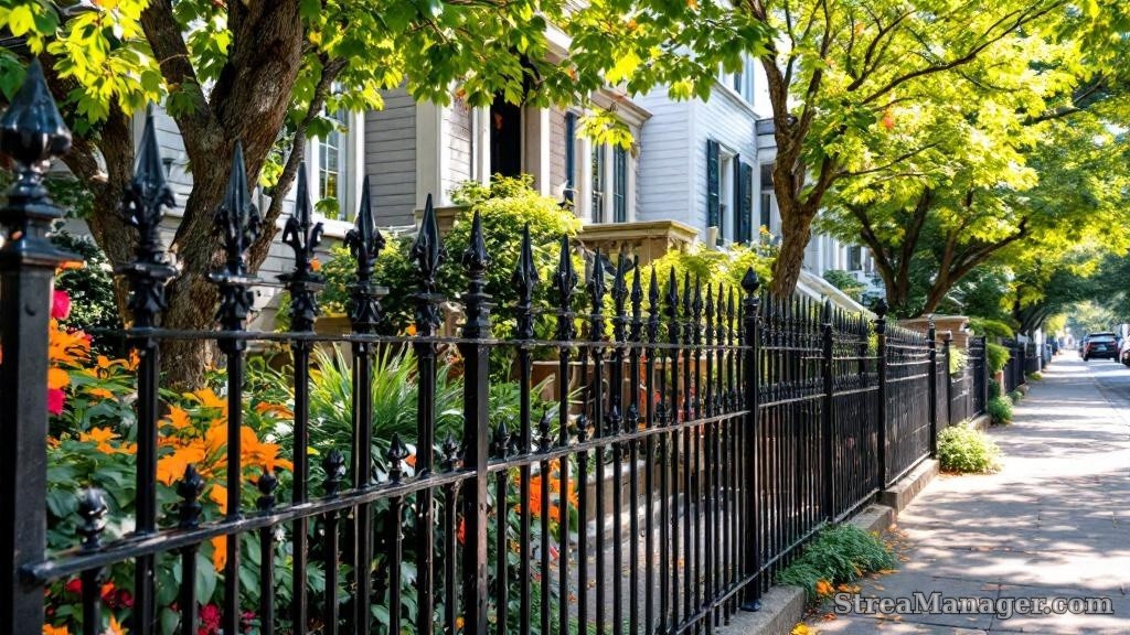 Iron Fence Historic Neighborhood - professional fence installation