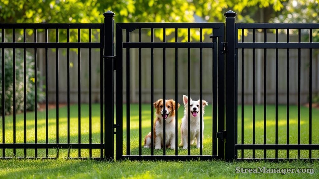 Black Metal Fence Pet Enclosure - professional fence installation