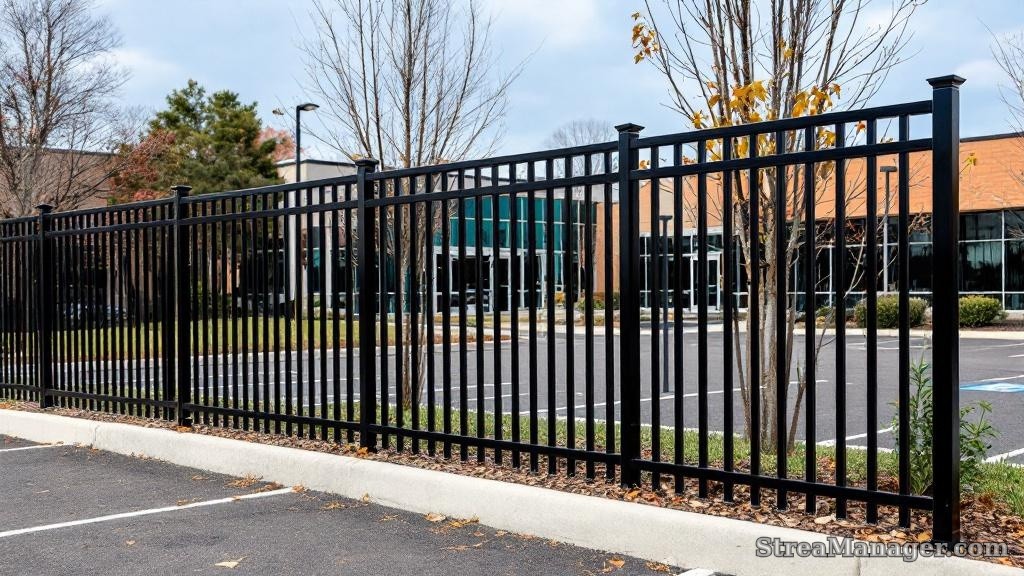 Aluminum Fence Commercial Black - aluminum fence