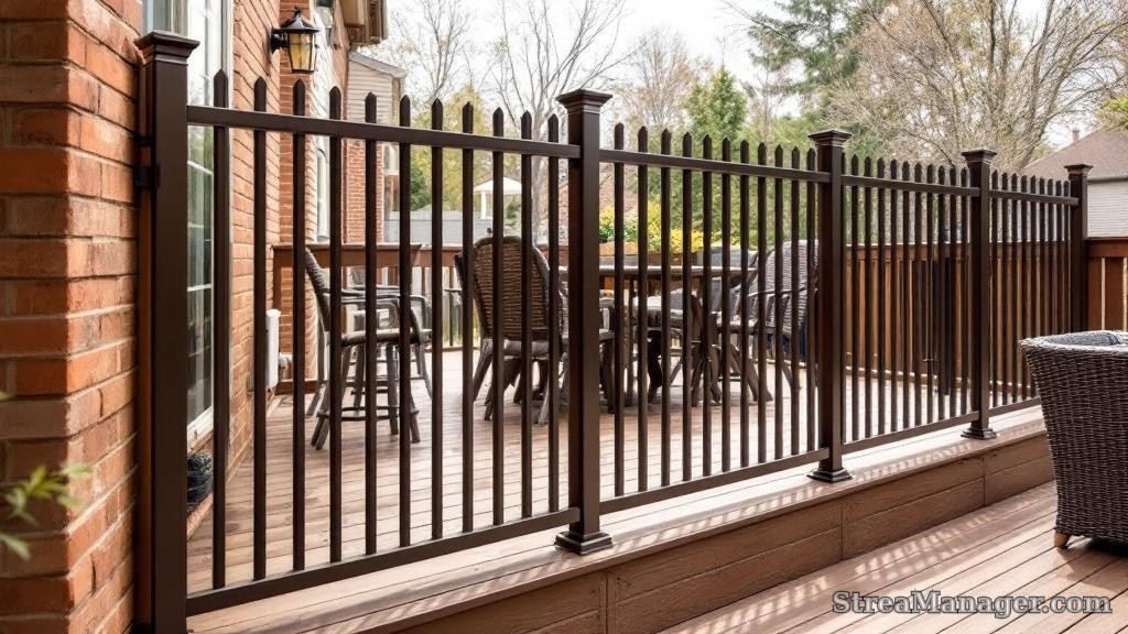 Aluminum Fence Deck Bronze - aluminum fence