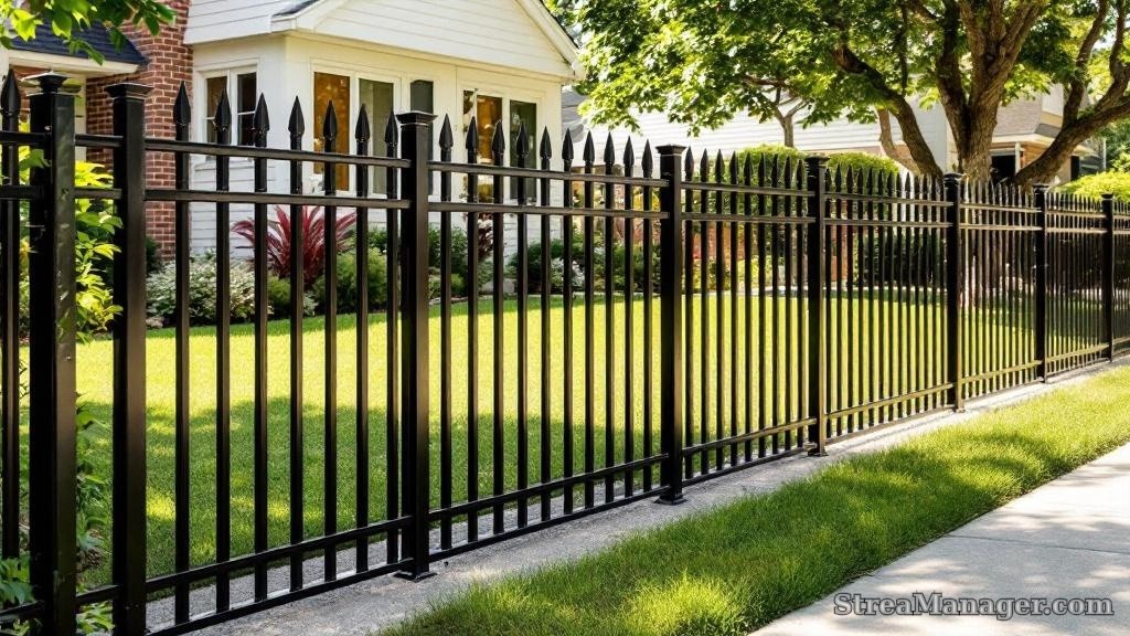 Aluminum Fence Front Yard Bronze - aluminum fence