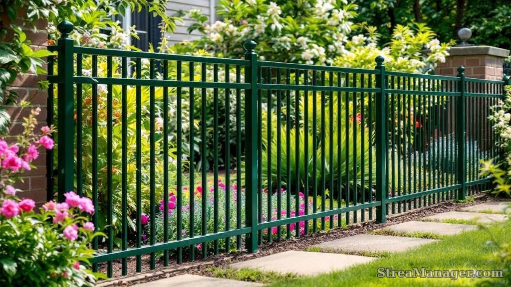 Aluminum Fence Garden Dark green - aluminum fence
