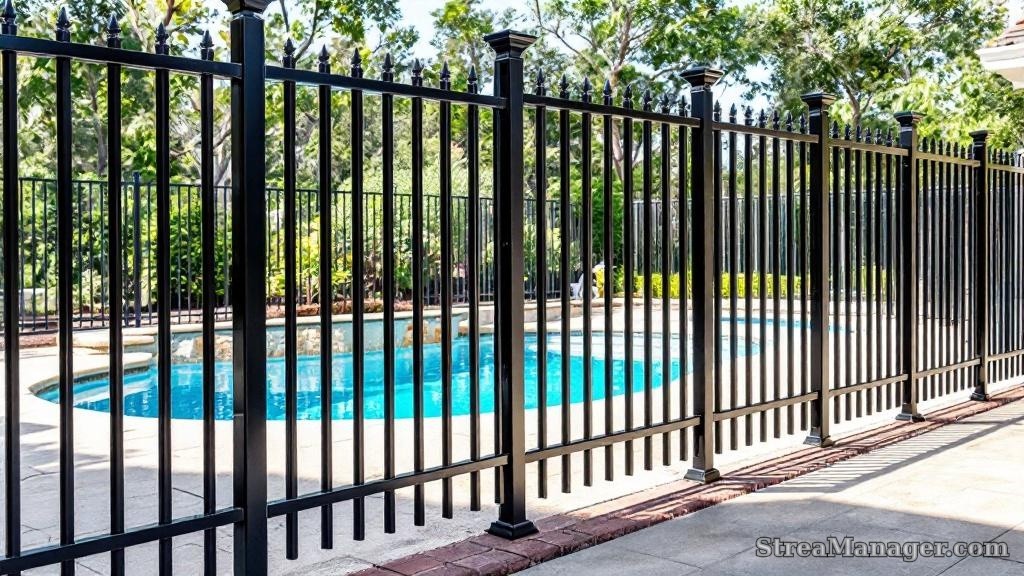 Aluminum Fence Pool Black - aluminum fence