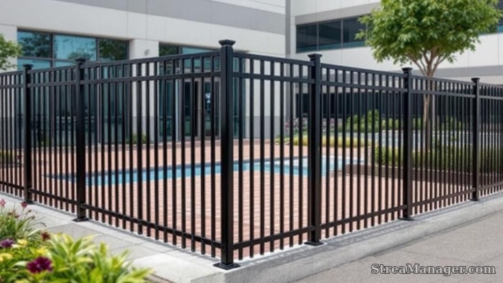 Aluminum Fence Commercial Black - aluminum fence