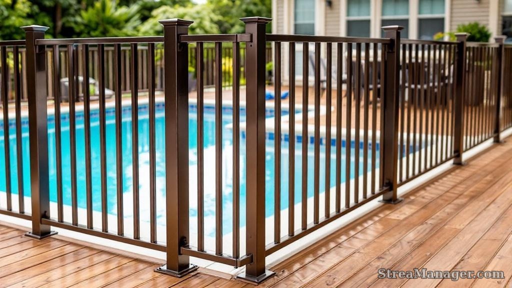 Aluminum Fence Deck Bronze - aluminum fence