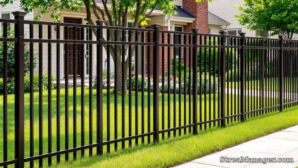 Aluminum Fence Front Yard Bronze - aluminum fence
