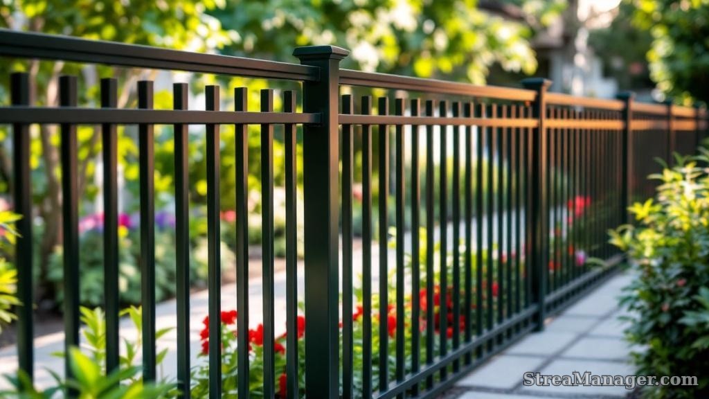 Aluminum Fence Garden Dark green - aluminum fence