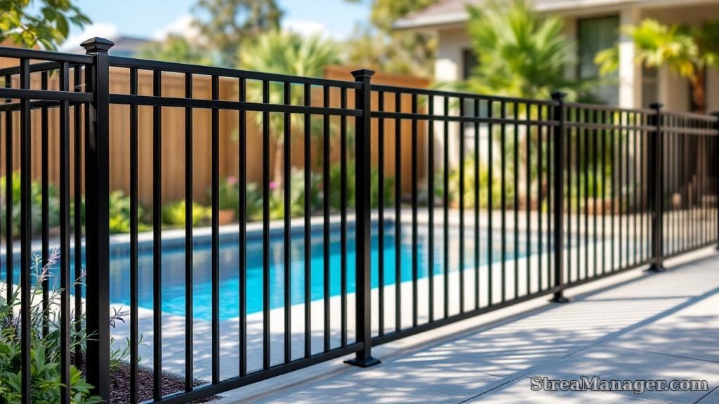 Aluminum Fence Pool Black - aluminum fence