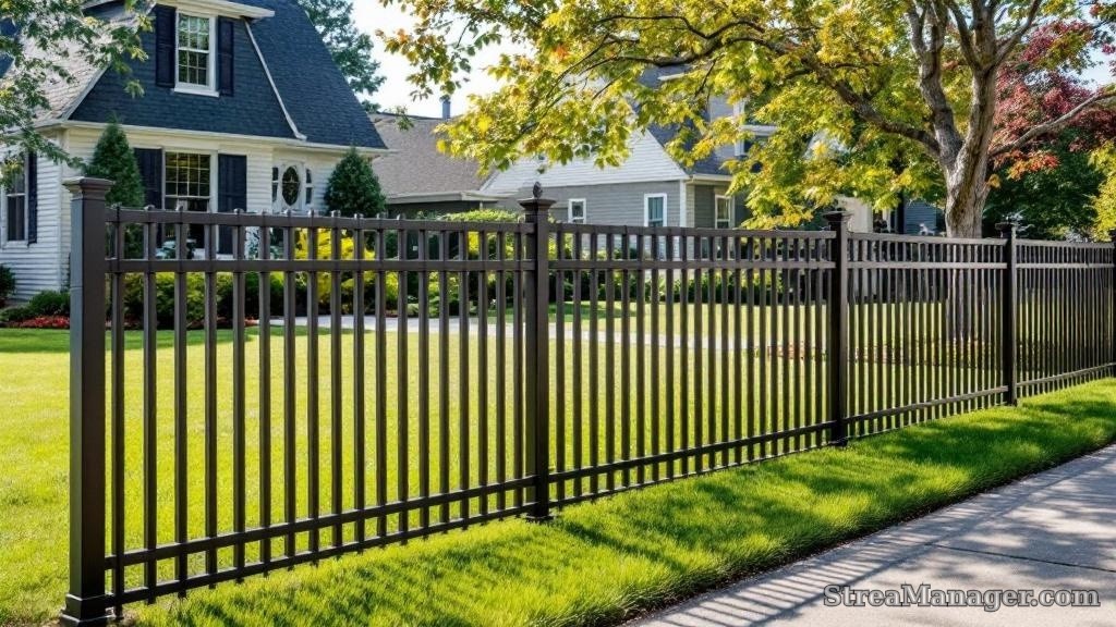 Aluminum Fence Front Yard Bronze - aluminum fence