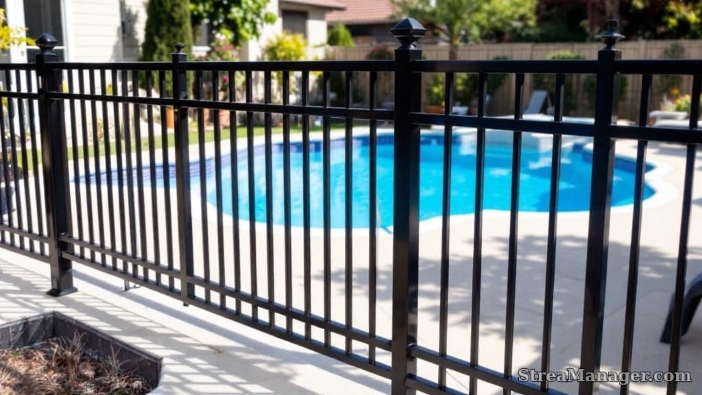 Aluminum Fence Pool Black - aluminum fence