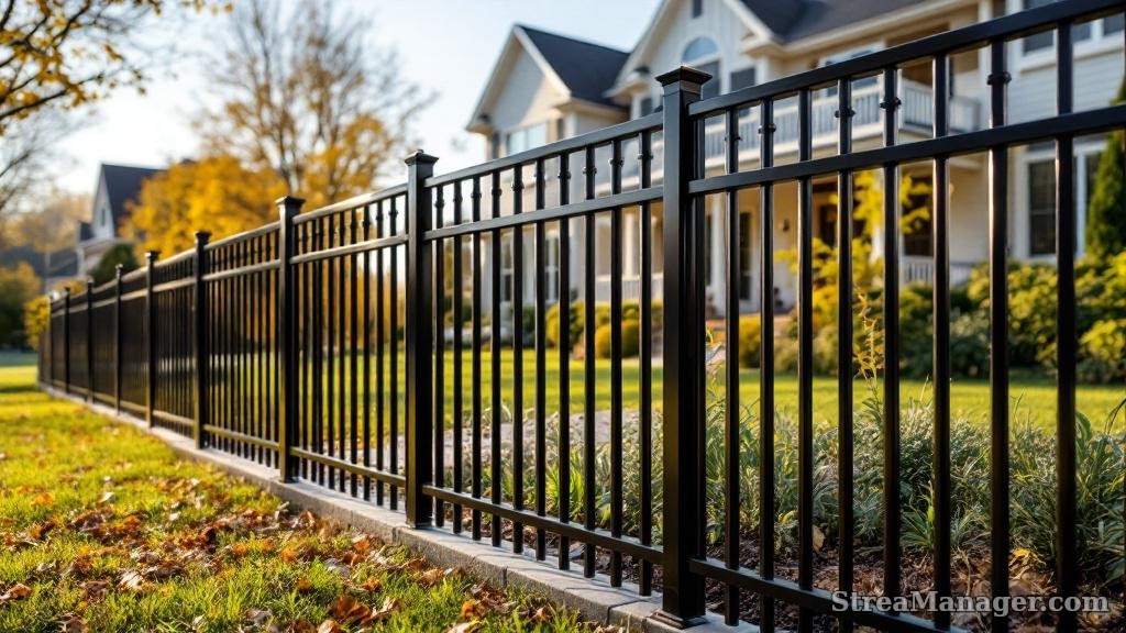Black Steel Fence Front Yard - professional fence installation