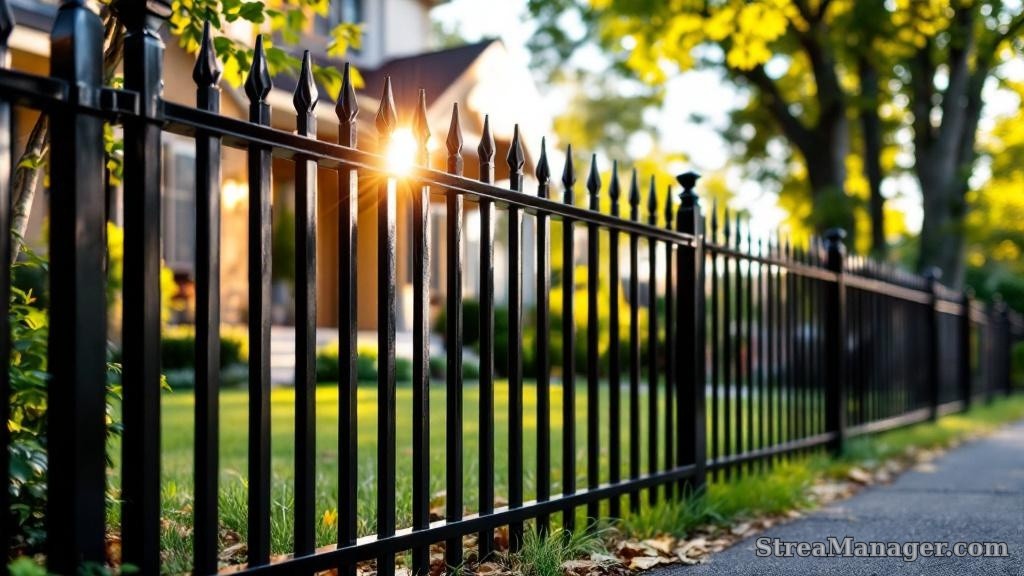 Black Steel Fence Front Yard - professional fence installation