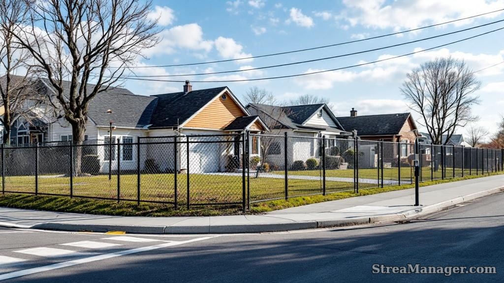 Steel Fence Corner Property - professional fence installation