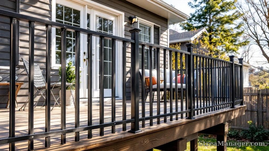 Steel Fence Deck Railing - professional fence installation
