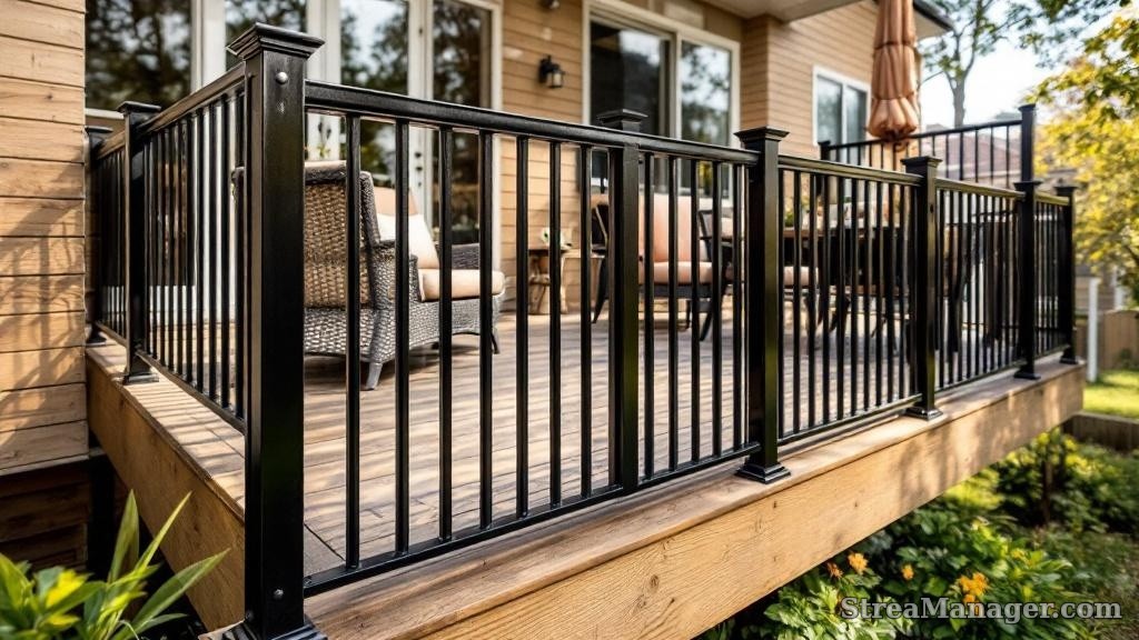 Steel Fence Deck Railing - professional fence installation