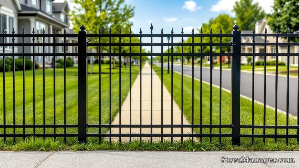 Steel Fence Property Boundary - professional fence installation