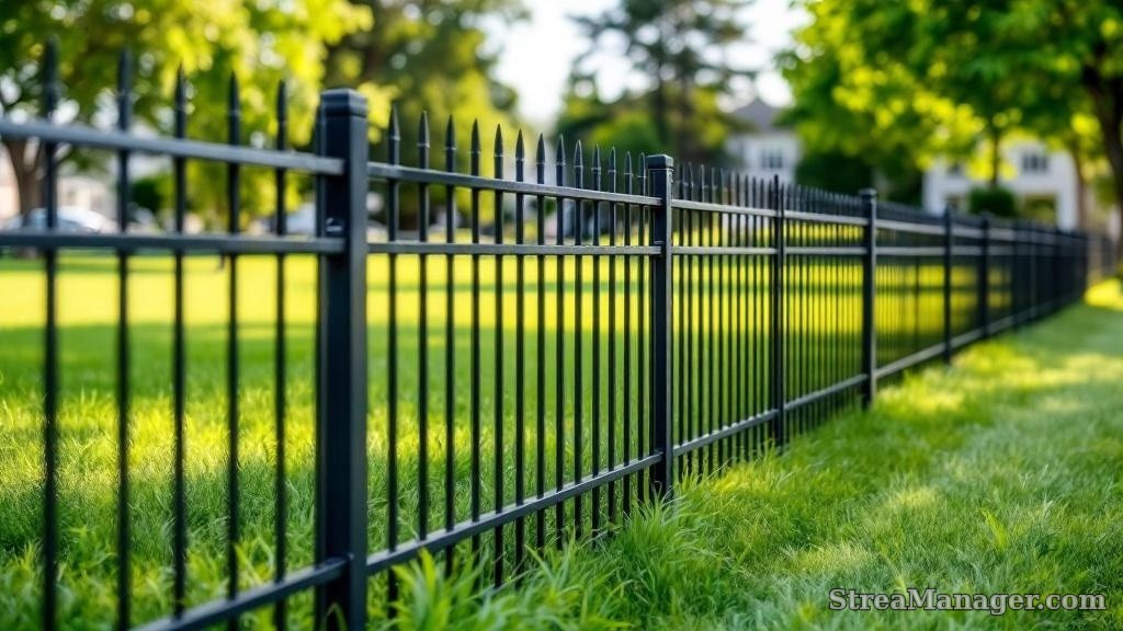 Steel Fence Property Boundary - professional fence installation