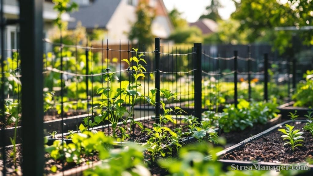 Steel Fence Raised Garden Bed - professional fence installation