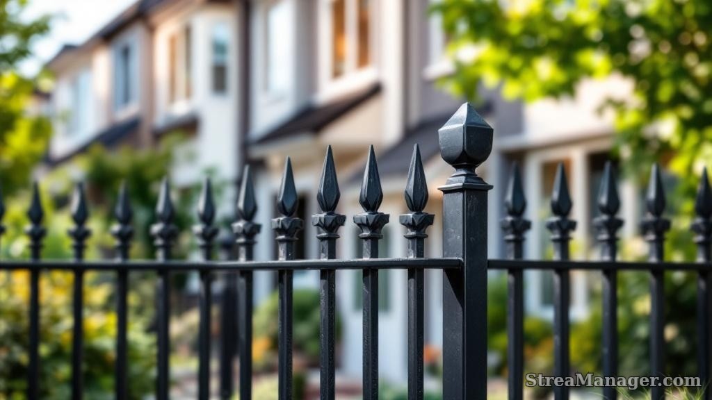 Steel Fence Townhouse Row - professional fence installation