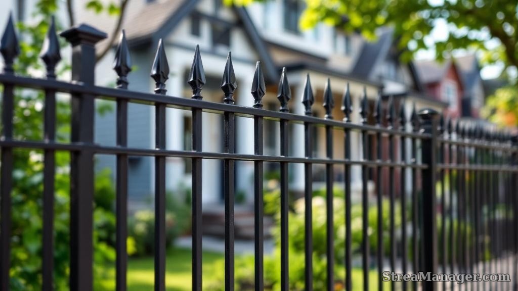 Steel Fence Townhouse Row - professional fence installation