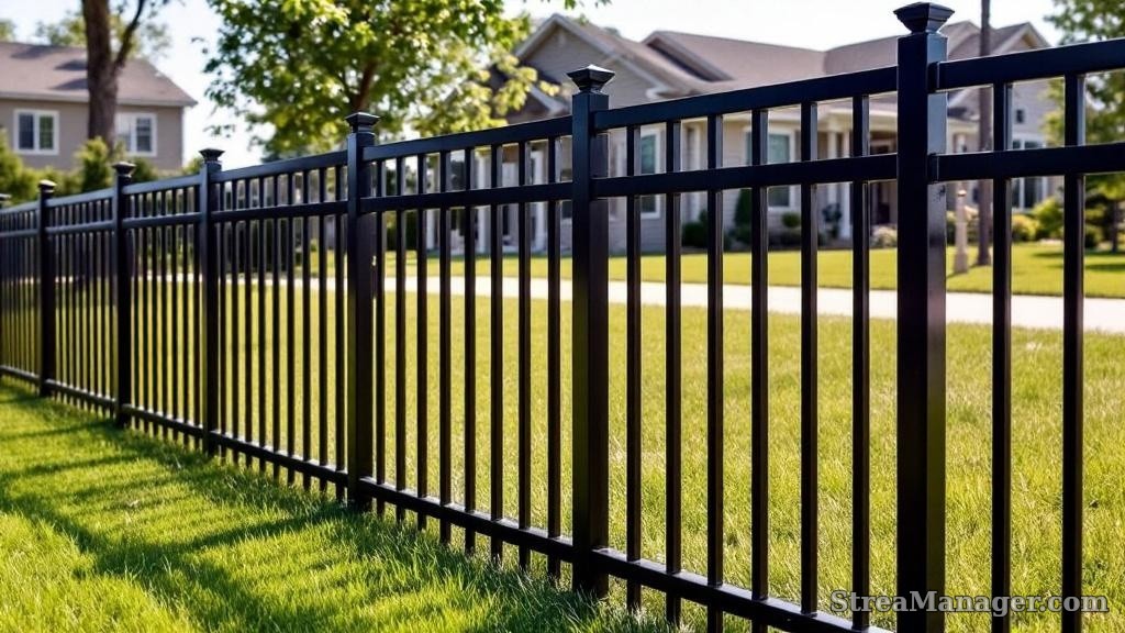 Aluminum Fence Diagonal Narrow Front Yard Black - aluminum fence