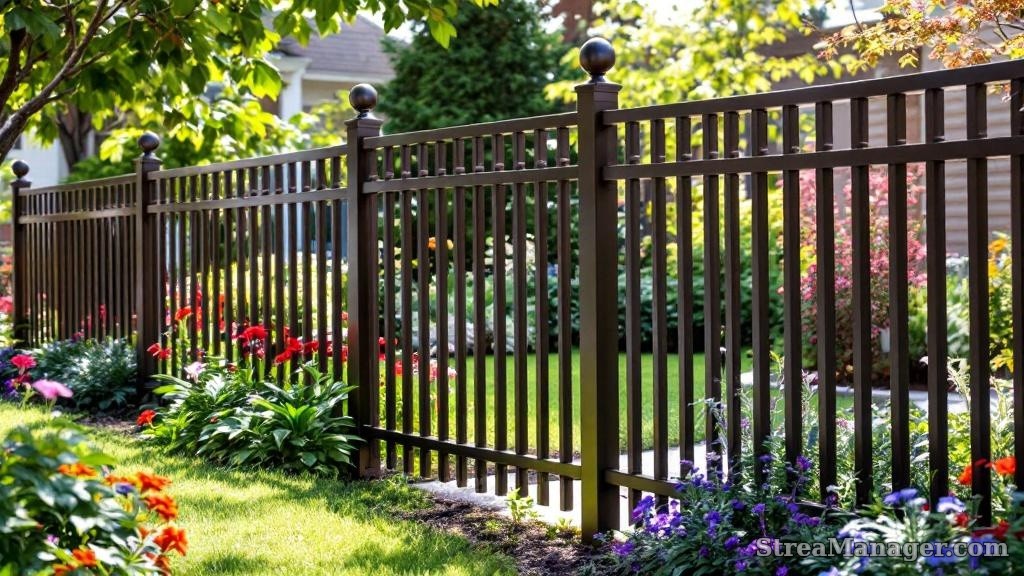 Aluminum Fence Diagonal Wide Garden Bronze - aluminum fence