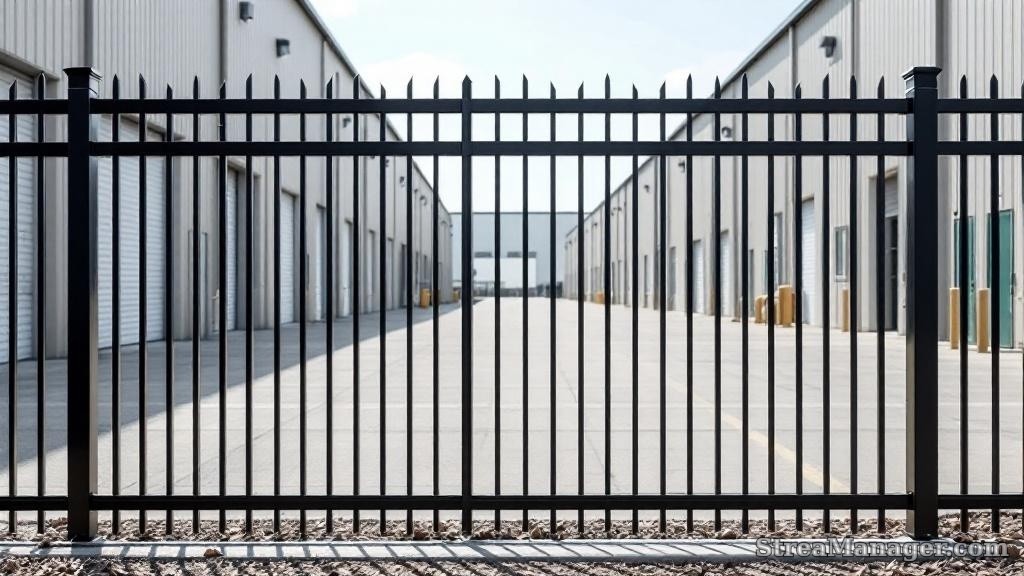 Aluminum Fence Diagonal Wide Industrial Black - aluminum fence